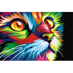 Wizardi painting by number kit. Rainbow Cat  29,7x21cm WA4108