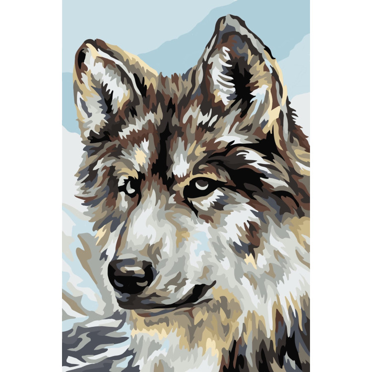 Wizardi painting by number kit. Wolf  29,7x21cm WA4117