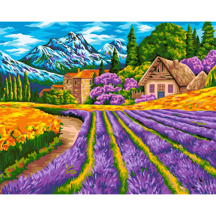 Wizardi Painting by Numbers Kit Alpine Village 40x50 cm A101