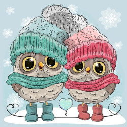 Winter Owlets 38*38 cm WD2338