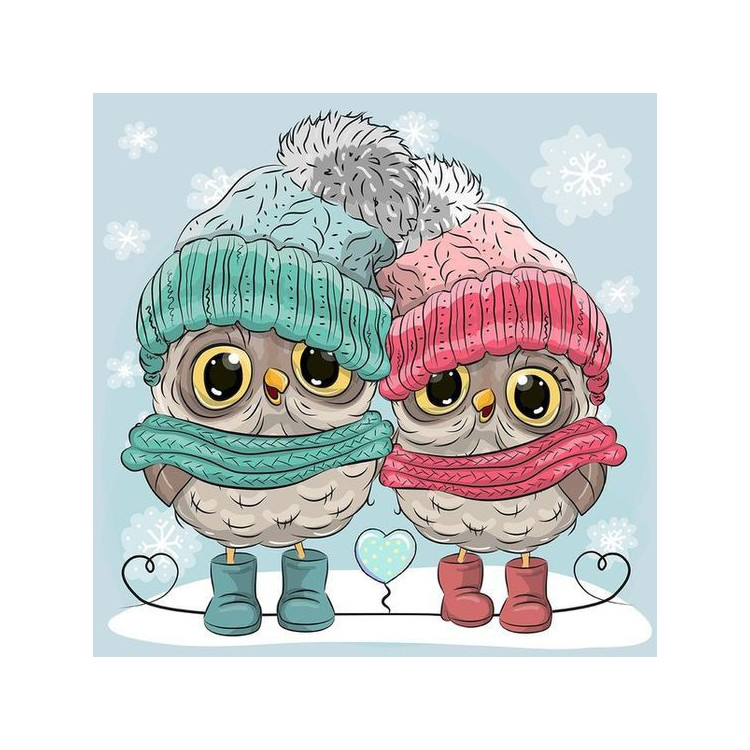 Winter Owlets 38*38 cm WD2338