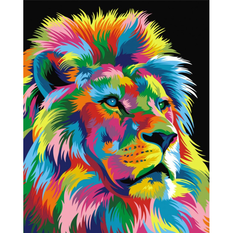 Paint by Numbers Kit Rainbow King Lion T50400005