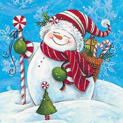 Snowman with Gifts 38*38 cm WD2444