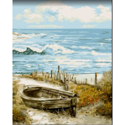 WIZARDI PAINTING BY NUMBER KIT. SANDY BEACH 40X50 CM A148