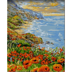 Wizardi painting by number kit. Poppy coast 40x50 cm A150