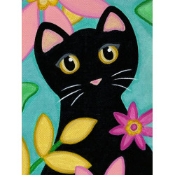 Kitty and Flowers 15*20 cm WD2359