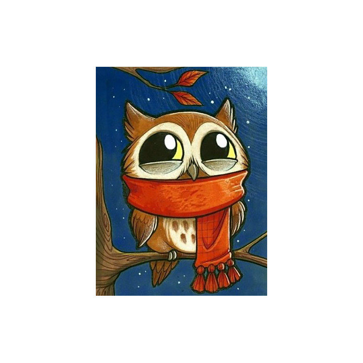 Owlet with Scarf 15*20 cm WD2363