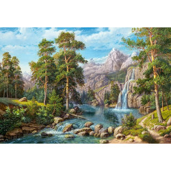 Scenery with Waterfall 100х68 cm WD2459