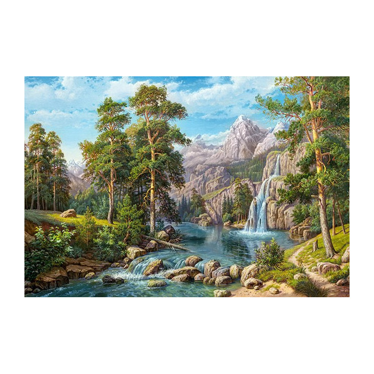 Scenery with Waterfall WD2459