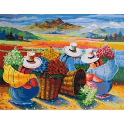 Painting by Numbers Harvesting Flowers in Peru 50x40cm T40500068