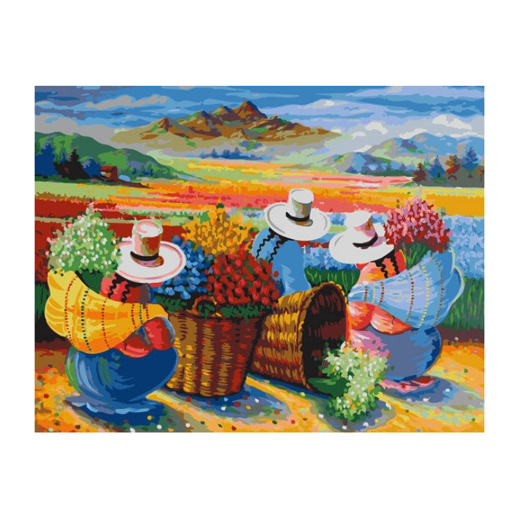 Painting by Numbers Harvesting Flowers in Peru 50x40cm T40500068