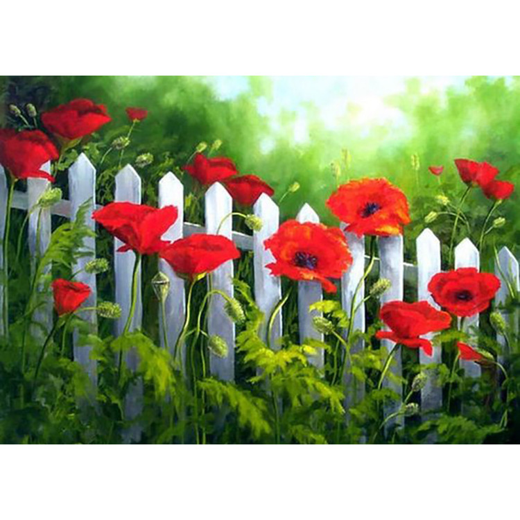 Garden Poppies 38*27 cm WD008