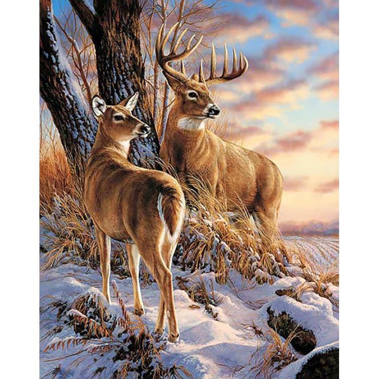 Deer in Winter 38*48 cm WD085