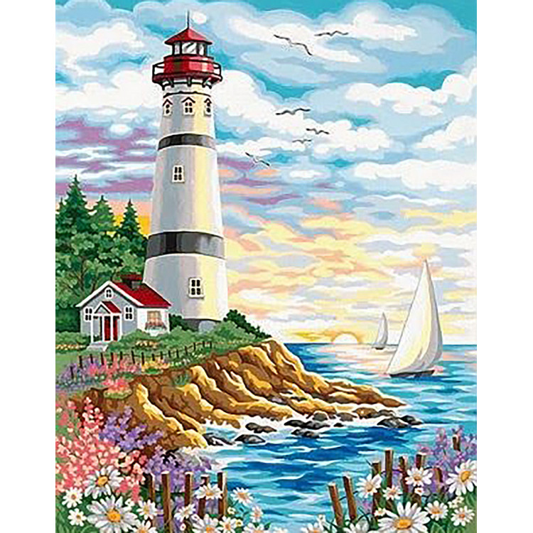 Lighthouse at Sunrise 38 х 48 cm WD095