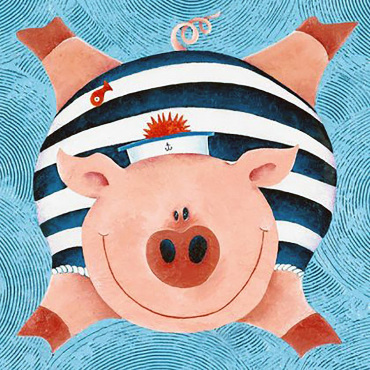 SALE (discontinued) Thrilled Piggy 38*38 cm WD2292