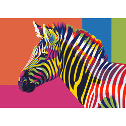 Painting by Numbers Rainbow Zebra A4 29,7x21cm TA40107