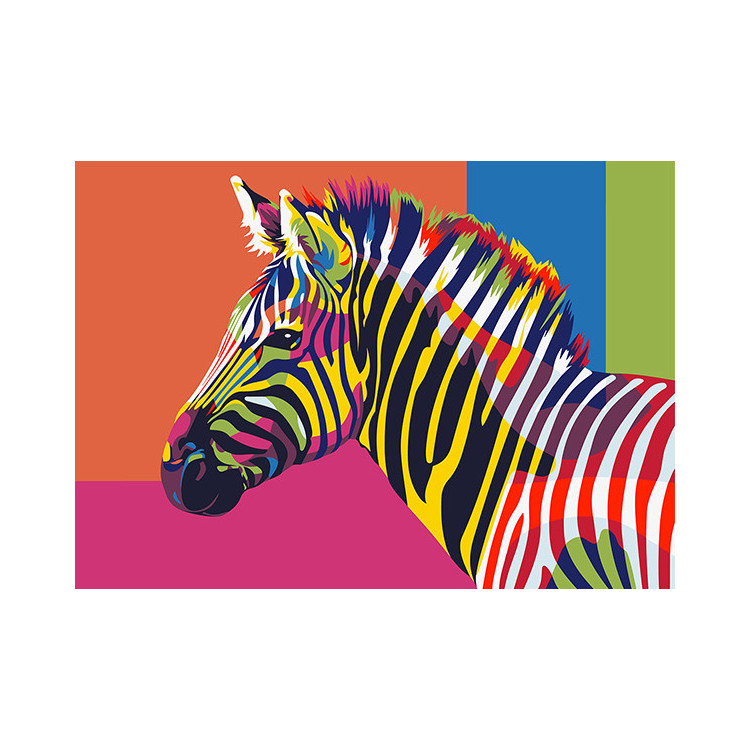 Painting by Numbers Rainbow Zebra A4 29,7x21cm TA40107