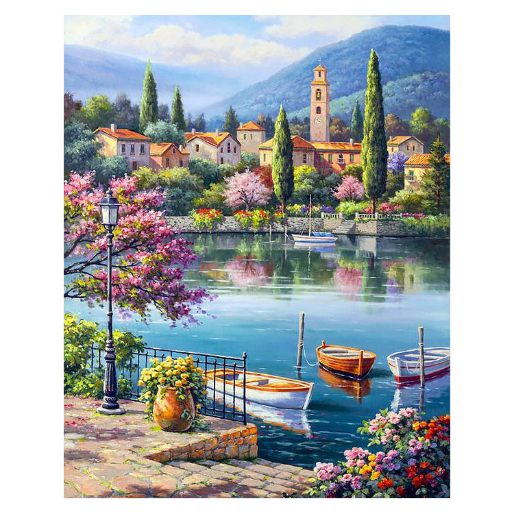 Village Lake Afternoon 40 х 50 cm WD311