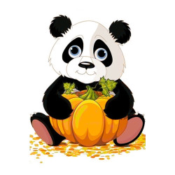 Panda with Pumpkin 20 х 30 cm WD318