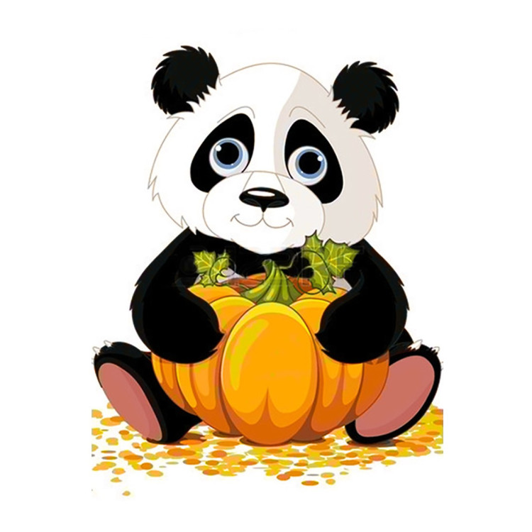 Panda with Pumpkin 20 х 30 cm WD318