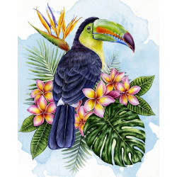 TOUCAN IN THE FLOWERS WD2580