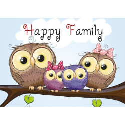 Owl Family 38*27 cm WD2319