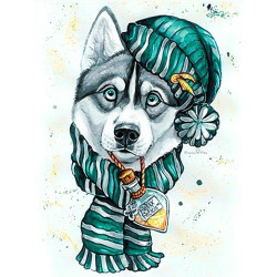 A winter husky 30?40 cm WD2696