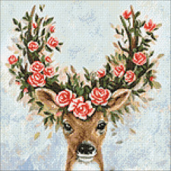 Flower Deer  38*38 cm WD2519