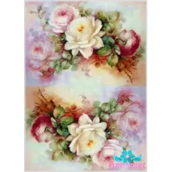 Rice card for decoupage "Delicate roses No. 5" 21x29 cm AM400120D