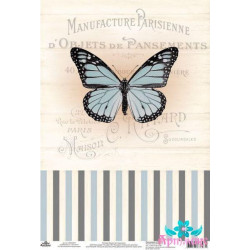 Rice card for decoupage "Vintage motives, butterfly number 10" AM400407D