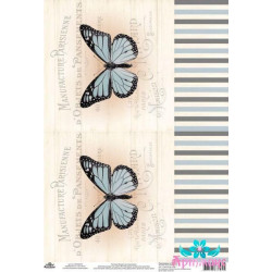 Rice card for decoupage "Vintage motives, butterflies No. 10" AM400409D