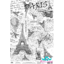 Rice card for decoupage "Monochrome, Paris" size: 21*30 cm AM400445D