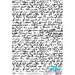 Рисовая карта для декупажа "Монохром, Рукописный текст" размер: 21х30 см AM400456D
