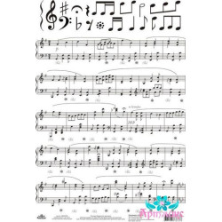 Rice card for decoupage "Monochrome, Music sheet" AM400498D