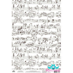 Rice card for decoupage "Monochrome, Music manuscript" size: 21*30 сmAM400499D