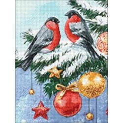 Bullfinches and Christmas tree 30?40 WD3040