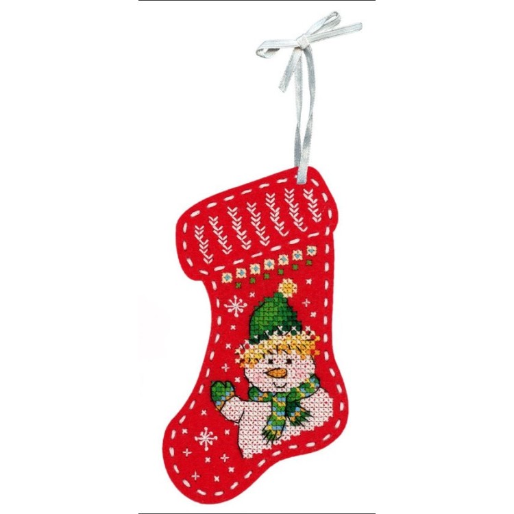 Christmas felt sock "Hello from the snowman" ST-973