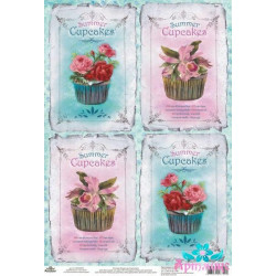 Rice card for decoupage "Sweet flowers, shabby chic" size: 21*30 cm AM400255D