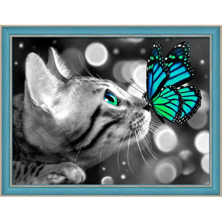 Bengal cat and Butterfly 40*30 cm AM1789