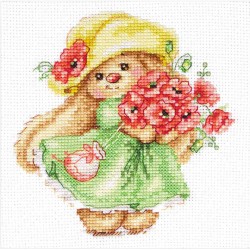 Cross-stitch kit "Bunny Mi with poppies" S0-232