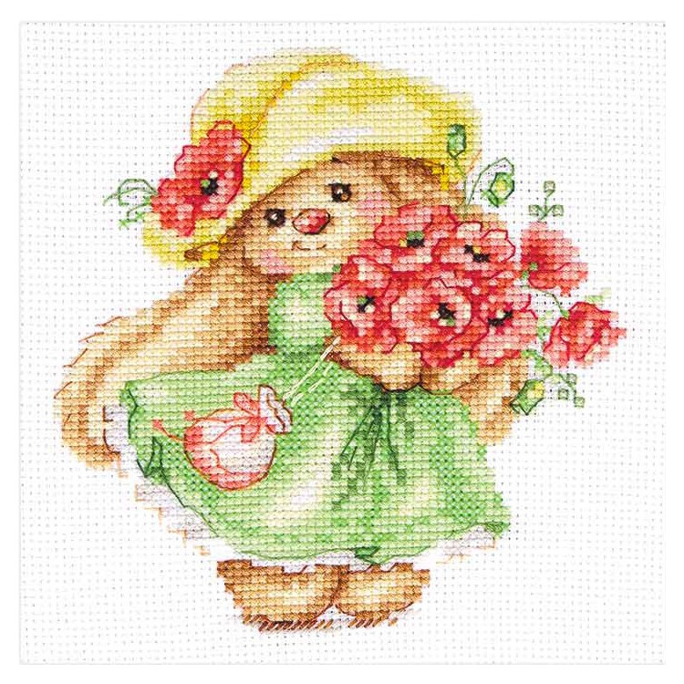 Cross-stitch kit "Bunny Mi with poppies" S0-232