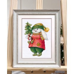 Cross-stitch kit "Bunny with Christmas tree" S1511