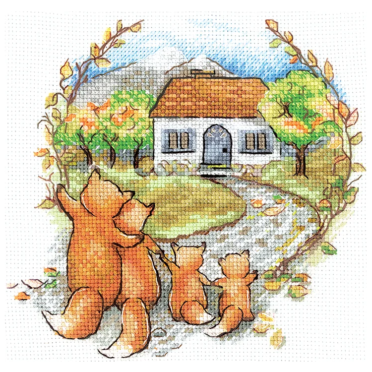 Cross-stitch kit "Housewarming. Foxes" SANN-30