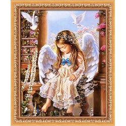 Diamond painting kit "Angel with a rabbit" 40*50 cm AM4027