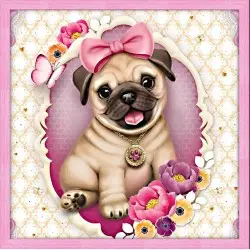 Diamond painting kit "Baby pug" 40*40 cm AM4038