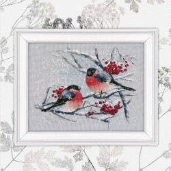 Cross stitch kit "Bullfinches on the mountain ash" S1522