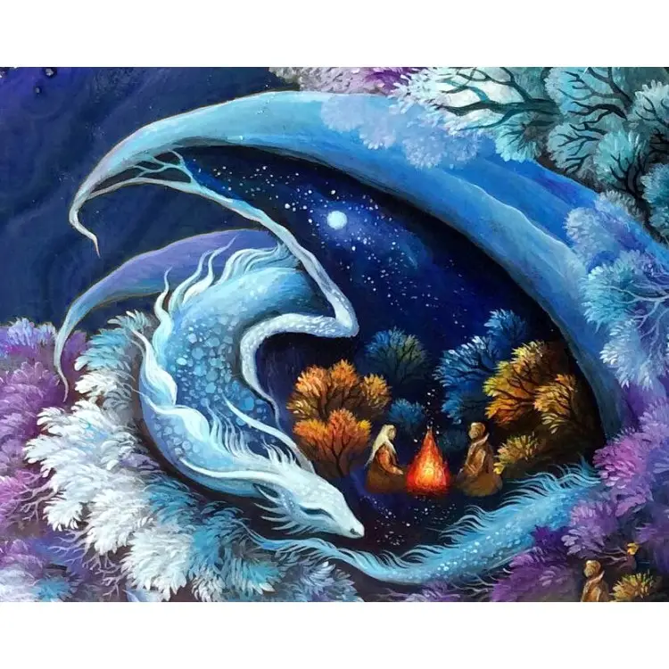 Diamond Painting kit Dragon guardian 50*40 cm WD3070 Diamond Painting kit Dragon guardian 50*40 cm WD3070