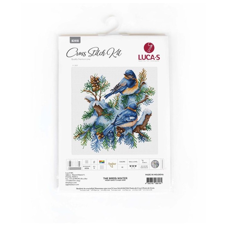 Cross Stitch Kit The Birds-Winter 21 x 21cm SB2418