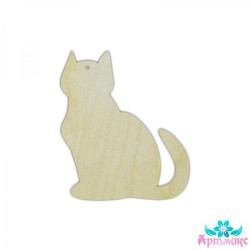 Plywood pendant "Cat", 10x12x0.4 cm AM777712F