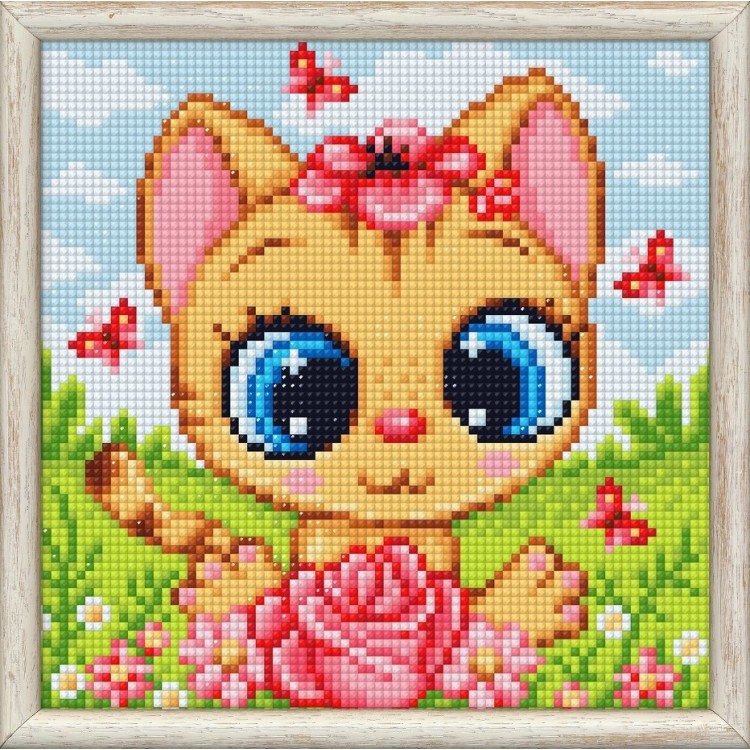 Diamond painting kit "Cat in flowers" AM1946